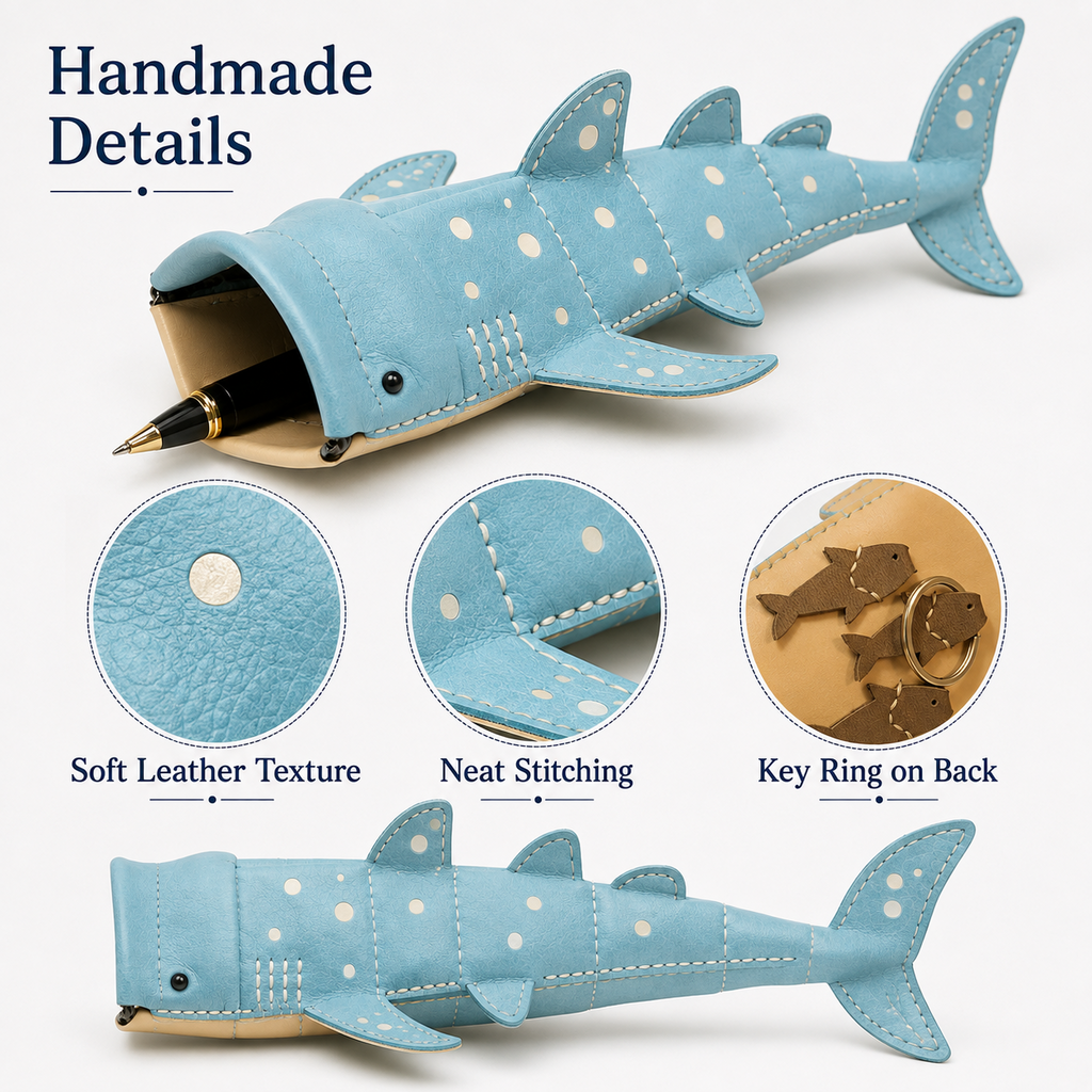 🦈Handmade Cute Whale Shark Leather Pouch
