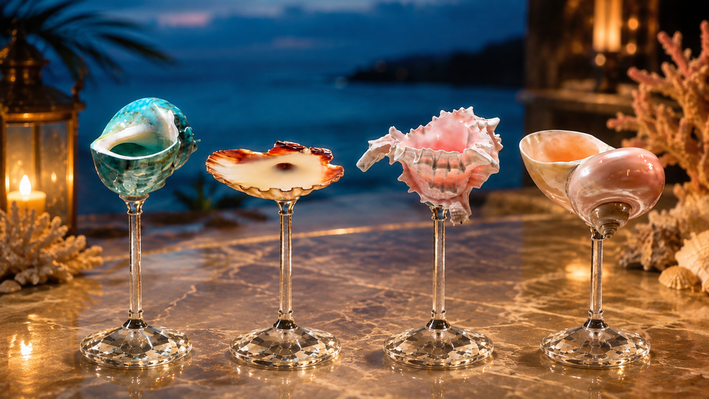 🌊🐚Handcrafted Natural Conch Shell Wine Goblet