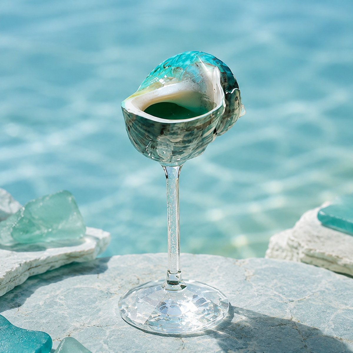 🌊🐚Handcrafted Natural Conch Shell Wine Goblet