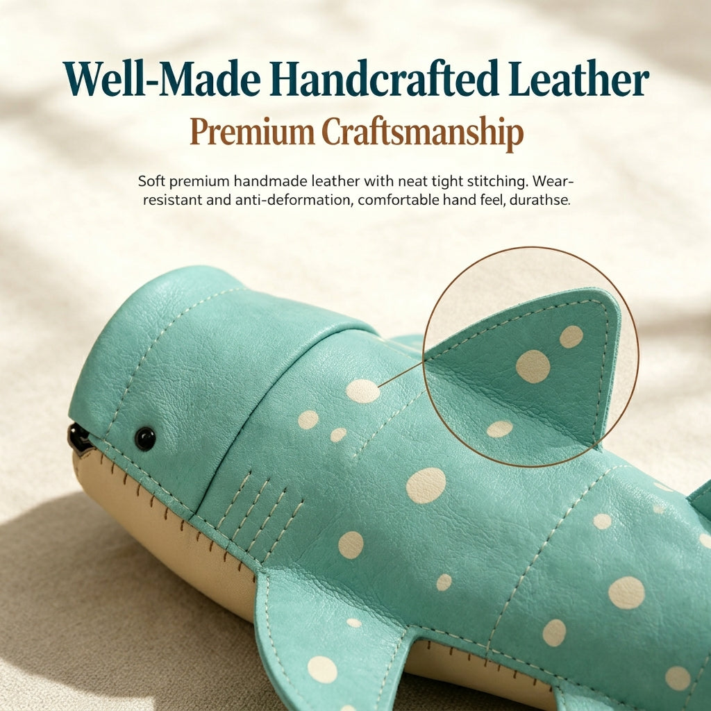 🦈Handmade Cute Whale Shark Leather Pouch