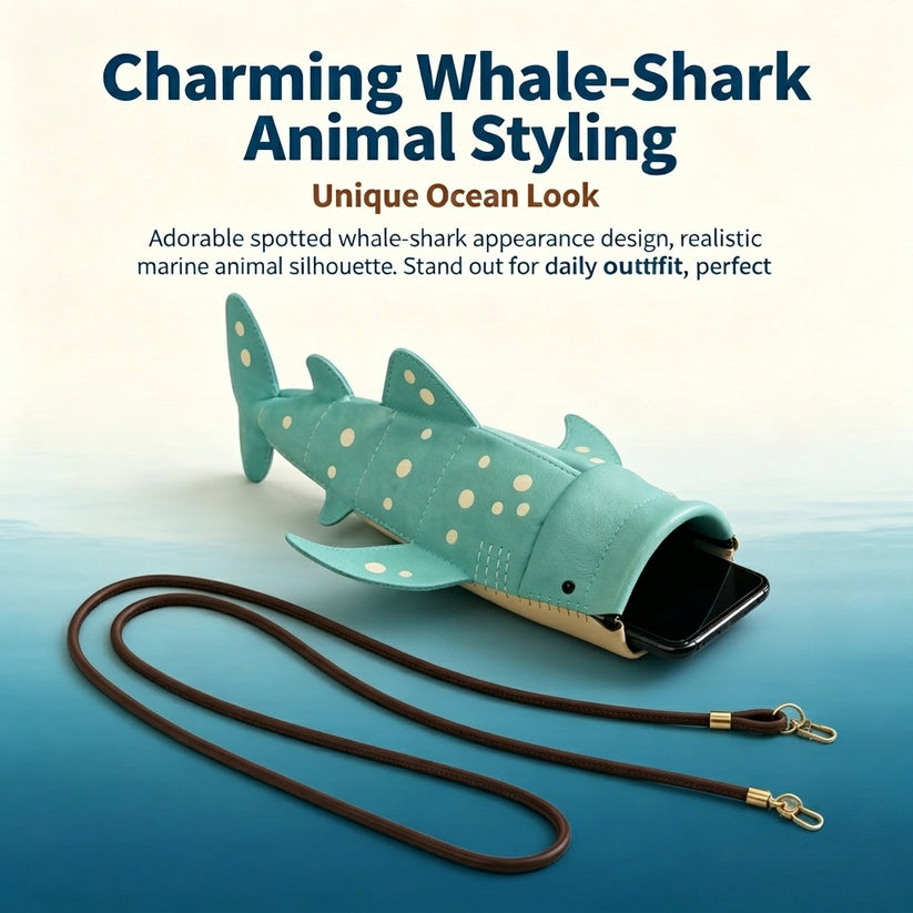 🦈Handmade Cute Whale Shark Leather Pouch