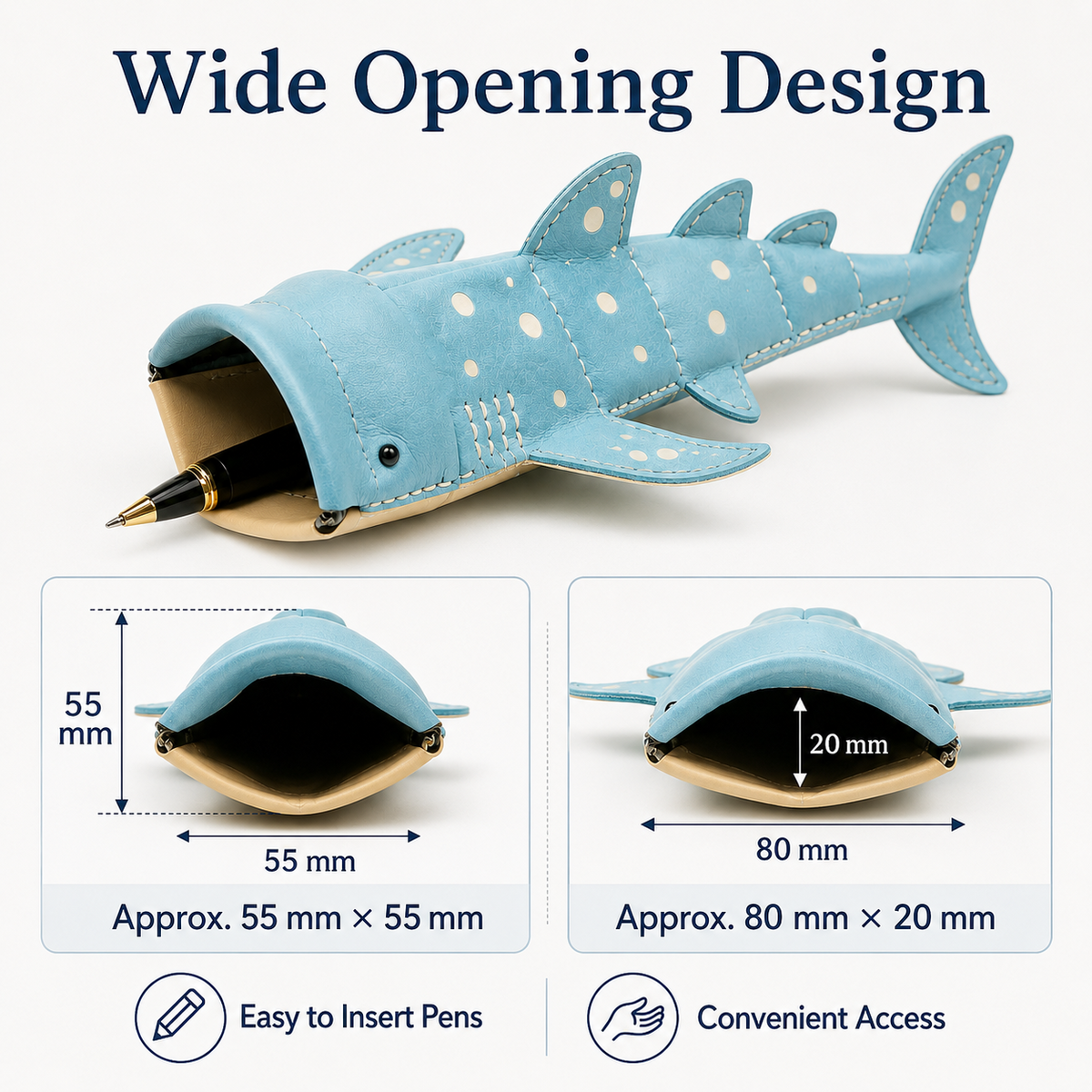 🦈Handmade Cute Whale Shark Leather Pouch