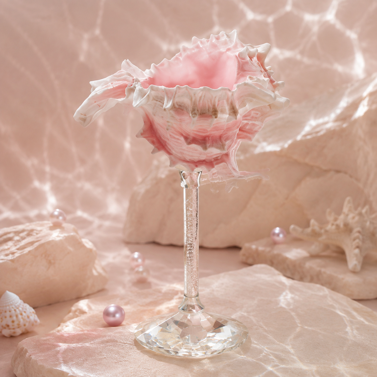 🌊🐚Handcrafted Natural Conch Shell Wine Goblet