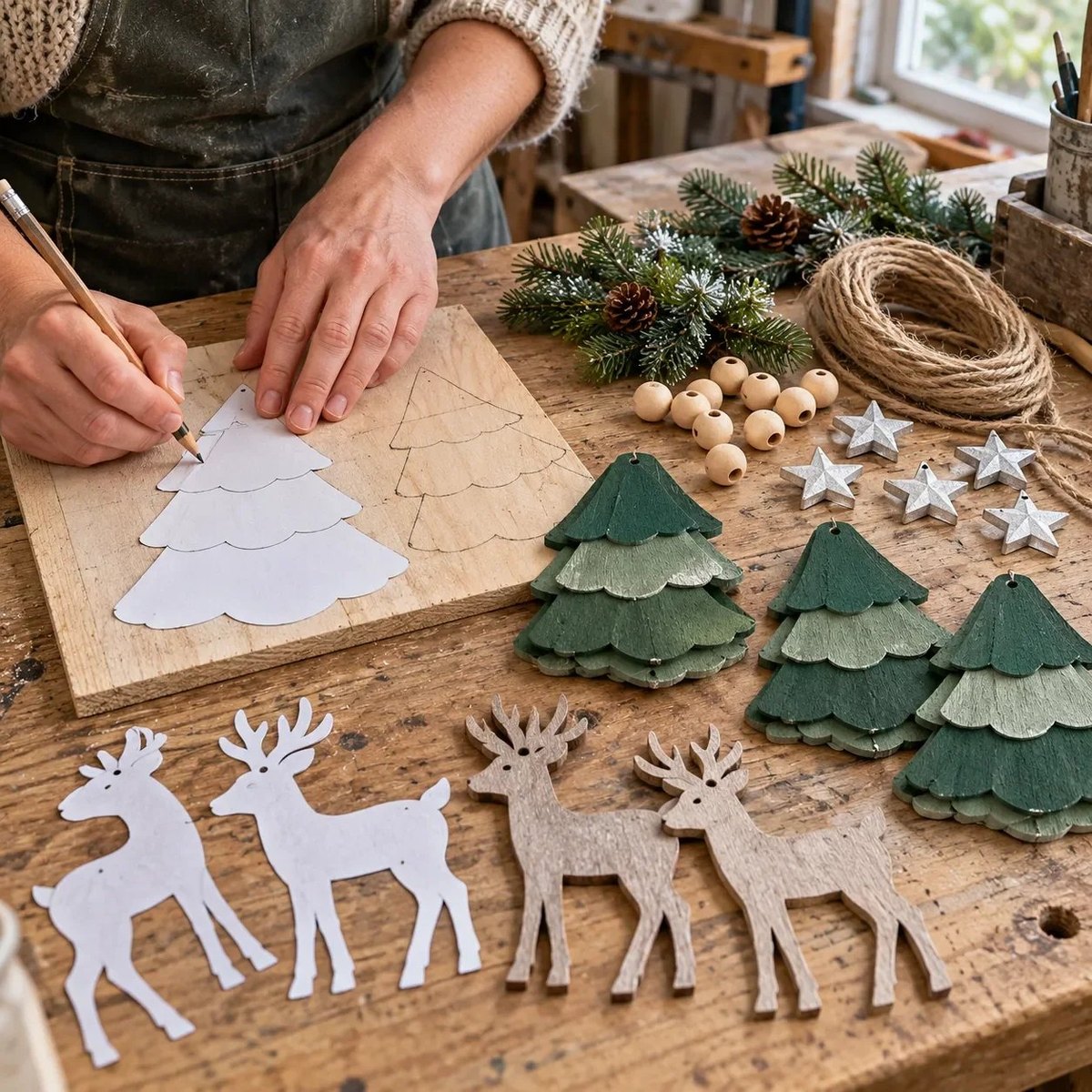 🦌 Lighted Woodland Christmas Garland